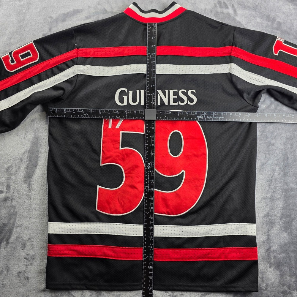NEW Guinness Hockey Jersey Men Large Black Red White Lace Up G3003-L Embroidered - Picture 11 of 13